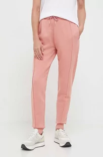 Guess spodnie dresowe kolor różowy gładkie - Spodnie damskie - miniaturka - grafika 1