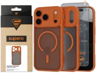 Etui i futerały do telefonów - Etui matowe Supero Magmat MagSafedo iPhone 17 Pro Max, pomarańczowe + szkło - miniaturka - grafika 1