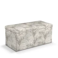 Pufy i podnóżki - Dekoria.pl Dekoria.pl Skrzynia tapicerowana beżowo kremowe liście palmy na białym tle w 90 × 40 × 40 cm Gardenia 525-142-14 - miniaturka - grafika 1