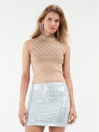 Swetry damskie - Guess Sweter W3YR26 Z37K0 Beżowy Slim Fit - miniaturka - grafika 1
