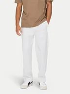 Spodnie męskie - Only & Sons Spodnie materiałowe Sinus 22028267 Biały Loose Fit - miniaturka - grafika 1