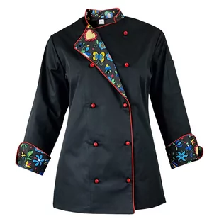 Bluza kucharska damska kitel czarny długi rękaw MASTER CHEF S - Fartuchy i rękawice kuchenne - miniaturka - grafika 1