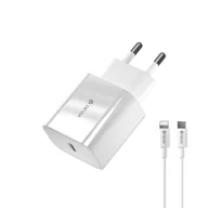 Ładowarki do telefonów - Devia Ładowarka sieciowa Smart PD 20W 1x USB-C biaa + kabel Lightning - USB-C V2 - miniaturka - grafika 1