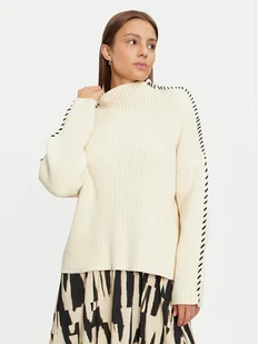 ONLY Golf Queenie 15330680 Beżowy Loose Fit - Swetry damskie - miniaturka - grafika 1