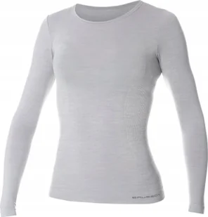 Brubeck LS11610 Koszulka damska z dugim rkawem COMFORT WOOL popielaty XL - Koszulki i topy damskie - miniaturka - grafika 1