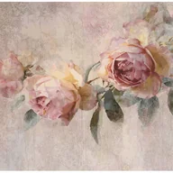 Fototapety - Fototapeta Kwiaty Róże Beton Vintage 350x250 cm Tapeta Do Sypialni Salonu Kuchni Na Flizelinie - miniaturka - grafika 1