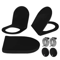 Miski WC - Rea DESKA SEDESOWA WC CARLO FLAT UF BLACK MATT - miniaturka - grafika 1