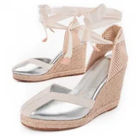 Espadryle damskie - Montevita Klin Esparto Balenci2 Srebrny - miniaturka - grafika 1