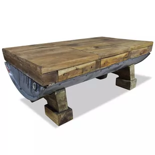 vidaXL Stolik kawowy z litego drewna odzysku, 90x50x35 cm - Ławy i stoliki kawowe - miniaturka - grafika 1