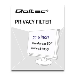 Qoltec Filtr prywatyzujący RODO | 21,5" | 16:9 (51055) - Filtry prywatyzujące - miniaturka - grafika 2