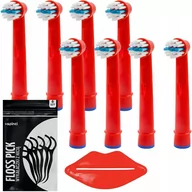 Końcówki do szczoteczek elektrycznych - 8x Końcówka Do Szczoteczki Elektrycznejoral-B Kids Stages Dla Dzieci Czerwona - miniaturka - grafika 1