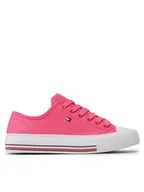 Buty dla dziewczynek - Tommy Hilfiger Trampki Low Cut Lace-Up T3A9-32677-0890313 S Różowy - miniaturka - grafika 1