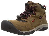 Buty dla chłopców - KEEN Unisex Kid's Ridge Flex Mid Waterproof Hiking Boot, Czerwony dywan bizon, 35 EU - miniaturka - grafika 1