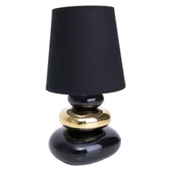 Lampy stojące - Abażurowa lampka nocna Stoney 3045358 Nave ceramiczna czarna złota - miniaturka - grafika 1
