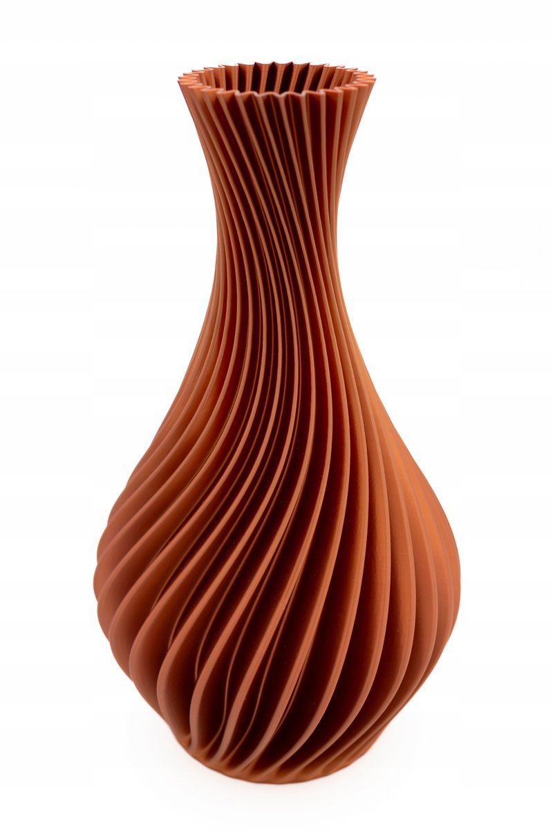 Wazon spiralny na suche kwiaty / LEGO - miedziany satyna, nietłukący 20cm