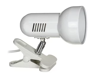 Lampka na biurko mocowana na klips kolor biały metalowa duży gwint E27 - Lampy stojące - miniaturka - grafika 1