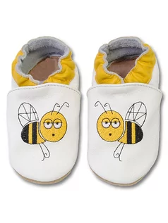 Buciki dla niemowląt - Hobea Skórzane buty niemowlęce w kolorze biało-żółtym - grafika 1