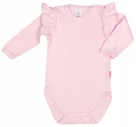 Body dla niemowląt - Body długi rękaw z falbanką RÓŻOWE r 98 KLEKLE - miniaturka - grafika 1