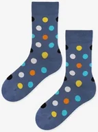 Skarpetki męskie - Skarpety męskie niebieskie w kolorowe grochy Men Dots 3 Marilyn - miniaturka - grafika 1