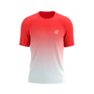 Koszulki sportowe męskie - COMPRESSPORT Koszulka biegowa PERFORMANCE SS T-SHIRT fluo red/white - miniaturka - grafika 1