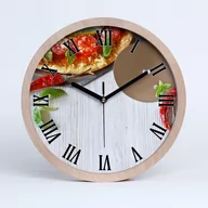 Zegary - Duży cichy drewniany zegar do salonu pizza fi 30, Tulup - miniaturka - grafika 1