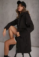 Kurtki damskie - Czarna Przejściowa Kurtka Parka z Rękawami z Możliwością Podpięcia Tinarae - miniaturka - grafika 1