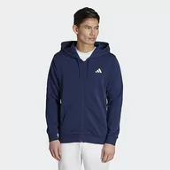 Bluzy męskie - adidas Męska bluza z kapturem i zamkiem na całej długości, Granatowy Collegiate Navy, L - miniaturka - grafika 1
