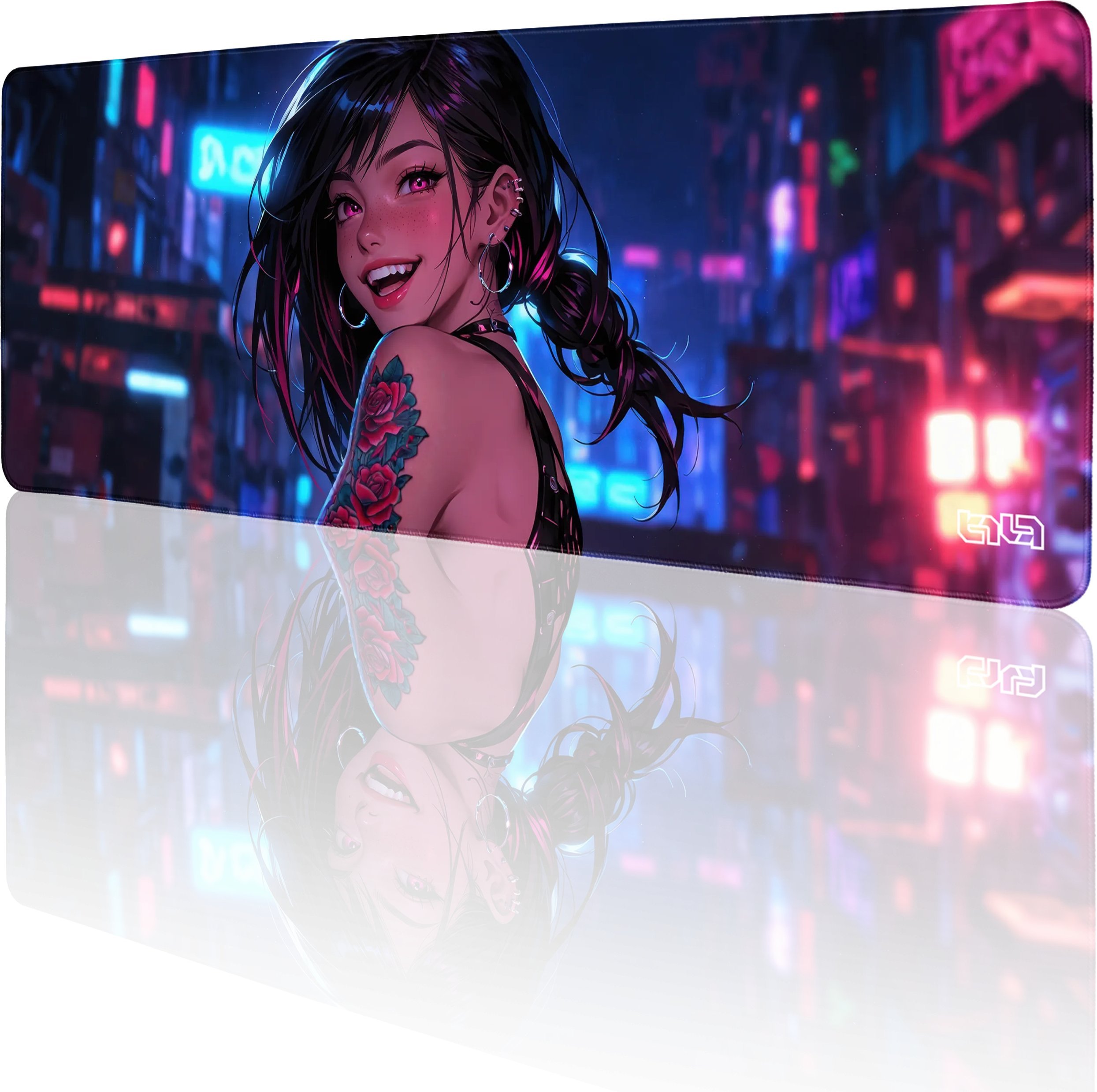 DUŻA PODKŁADKA POD MYSZKĘ Cyberpunkowa Miłość 80x30 TILT Prezent Na biurko