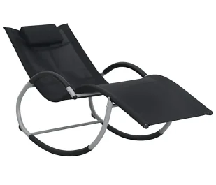 Czarny leżak ogrodowy bujany W9-T62 - Leżaki ogrodowe - miniaturka - grafika 1
