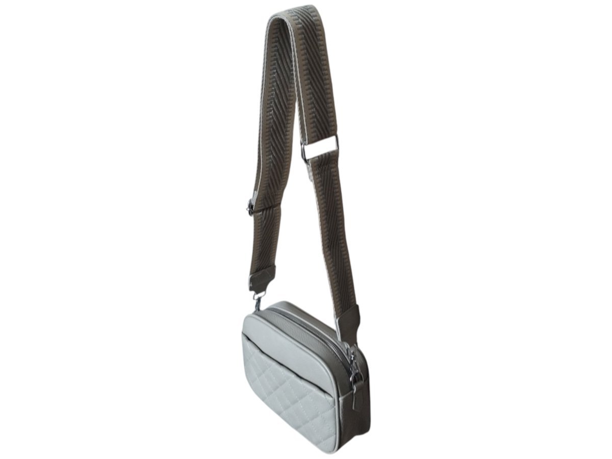 Torebka Damska Szara Mała Listonoszka Na Ramię, Kuferek Z Szerokim Paskiem