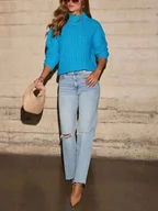 Swetry damskie - Milan Kiss Sweter w kolorze turkusowym - miniaturka - grafika 1