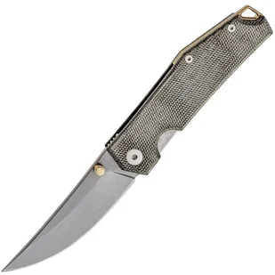 GIANT MOUSE ACE Clyde, (NOWOŚĆ) Zielone płótno / Mosiężny backspacer i kołek na kciuk / ostrze z wyk - Scyzoryki - miniaturka - grafika 1