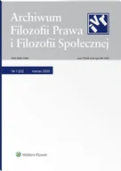 Czasopisma - Archiwum Filozofii Prawa i Filozofii.. 1/2020 (22) - praca zbiorowa - miniaturka - grafika 1