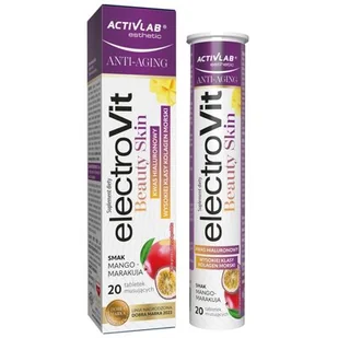 ACTIVLAB ElectroVit Beauty Skin mango - marakuja, 20 tabletek musujących - Włosy, skóra, paznokcie - miniaturka - grafika 1
