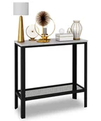 Konsole i sekretarzyki - Industrialna konsola czarny + beton F2-E24 - miniaturka - grafika 1