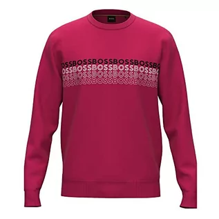 Bluzy męskie - BOSS Bluza męska Salbo 1, średni różowy 660, XS, Medium Pink660, XS - grafika 1