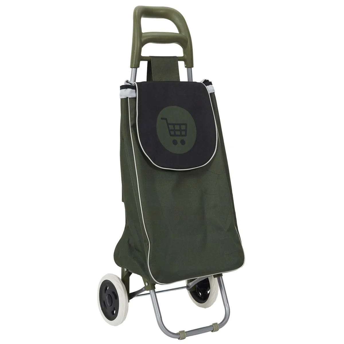 Wózek na zakupy na kółkach Shopper zielony 34x20x96 cm 50l Torba Unisex