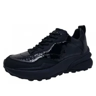 Sneakersy damskie - REPLAY Athena Glossy sneakersy damskie w kolorze czarnym, rozmiar 38 - miniaturka - grafika 1