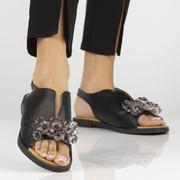 Sandały damskie - Czarne sandały damskie z kryształami FILIPPO DS4622/23 - Filippo - miniaturka - grafika 1