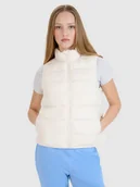 Kurtki damskie - 4F Bezrękawnik puchowy z wypełnieniem naturalnym damski - biały L - miniaturka - grafika 1