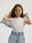 Swetry dla dziewczynek - Reserved - Sweter z krótkim rękawem - złamana biel - miniaturka - grafika 1