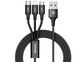 Kable USB - Baseus Kabel USB - Lightning/microUSB/USB-C BASEUS CAMLT-SU01, 1.2 m (BSU016BLK) - miniaturka - grafika 1