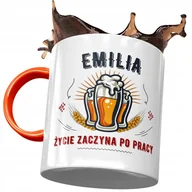 Kubki - Kubek Pomarańczowy Dla Emilii Koleżanki Prezent z Nadrukiem ze Zdjęciem + Opakowanie na prezent (wzór 04) - miniaturka - grafika 1