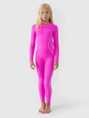 Pozostała odzież narciarska - Bielizna termoaktywna dziewczęca (GÓR+DÓŁ) 4F 4FJWAW24USEAF150-55S Różowy - miniaturka - grafika 1