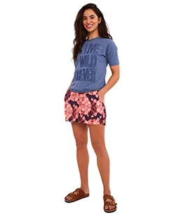 Joe Browns Damska koszulka Sloe Joes Sustainable Classic Live Wild Forever Slogan Cropped Tee, NIEBIESKI, 36 - Koszulki i topy damskie - miniaturka - grafika 1