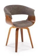 Krzesła - Tapicerowane krzesło w stylu retro popiel + orzech L8-Z32 - miniaturka - grafika 1