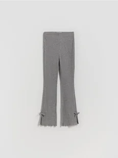 Reserved - Prążkowane spodnie z kokardkami - ciemnoszary - Spodnie i spodenki dla dziewczynek - miniaturka - grafika 1