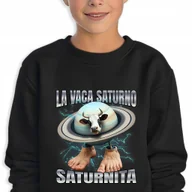 Bluzy dla dziewczynek - BLUZA Dziecięca Czarna Prezent Na Święta BRAINROT SATURNO SATURNITA 116cm - miniaturka - grafika 1