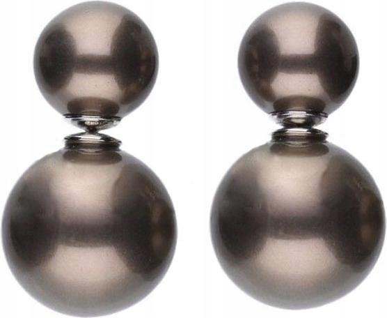 Srebrne kolczyki 925 okrągłe brązowe kulki11,13g Eleganckie modne prezent