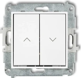 Karlik elektrotechnik Mini Mechanizm łącznika zwiernego żaluzjowego z podtrzymaniem biały MWP-88 MWP-88 - Gniazdka elektryczne - miniaturka - grafika 1